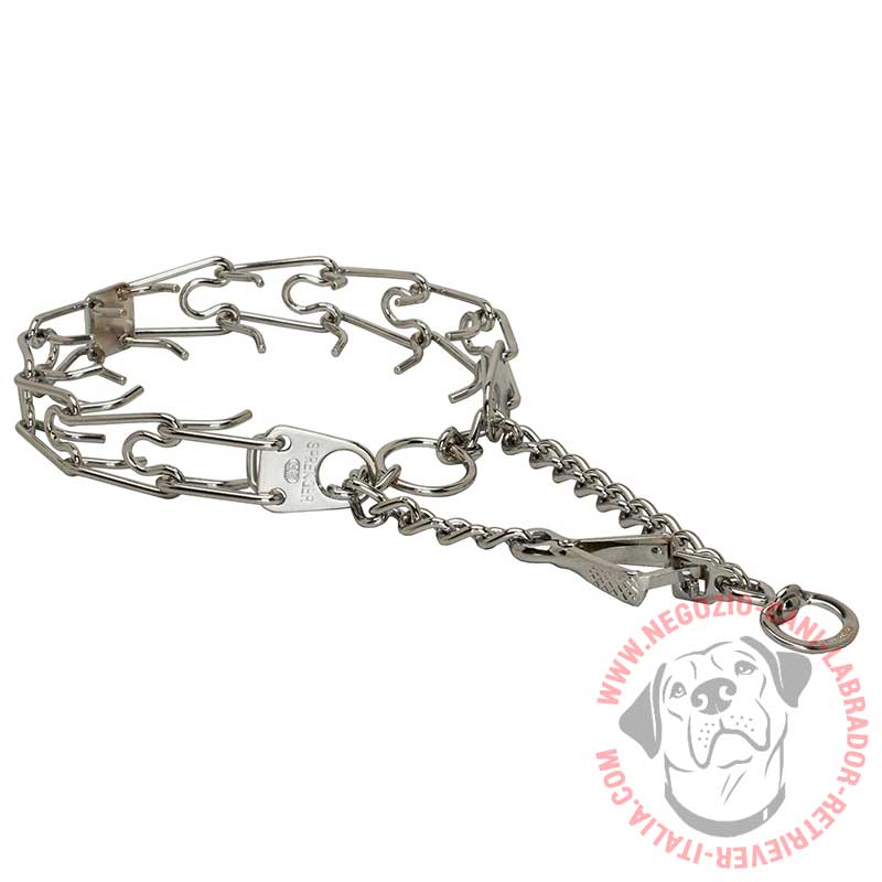 Collare a punte in acciaio cromato "Training your dog", 3 mm - Clicca l'immagine per chiudere