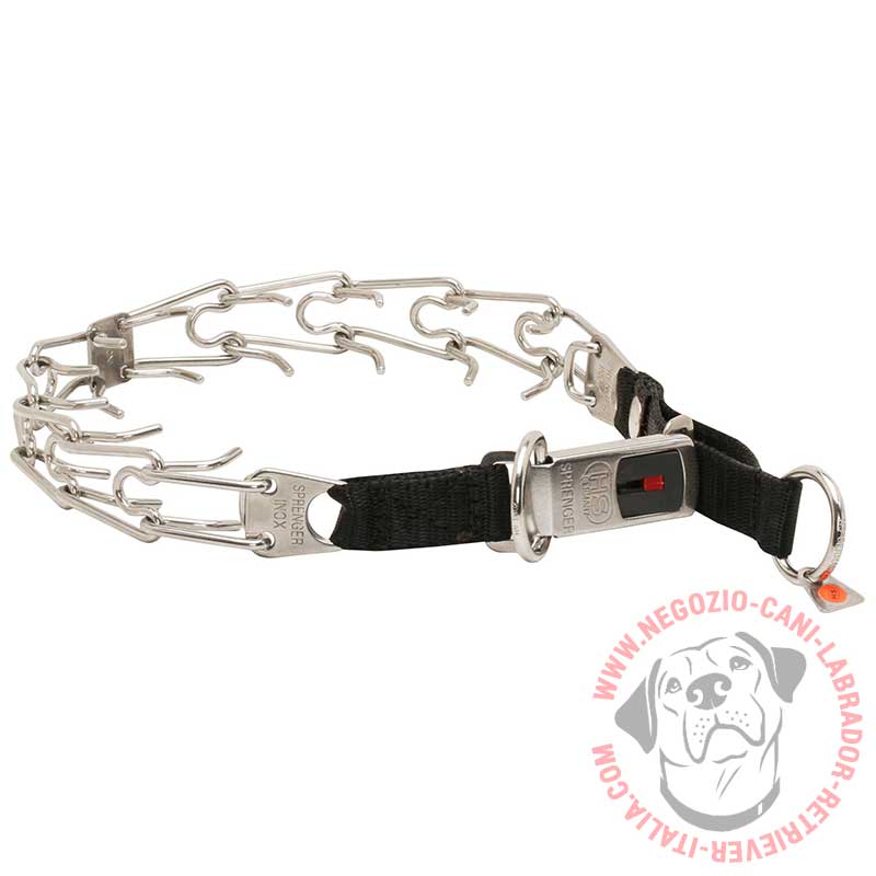 Collare a punte in acciaio inox e nylon per cane, 3,2 mm - Clicca l'immagine per chiudere