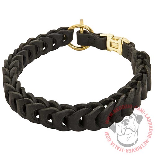 Collare in pelle intrecciata "French Braid" per Labrador - Clicca l'immagine per chiudere