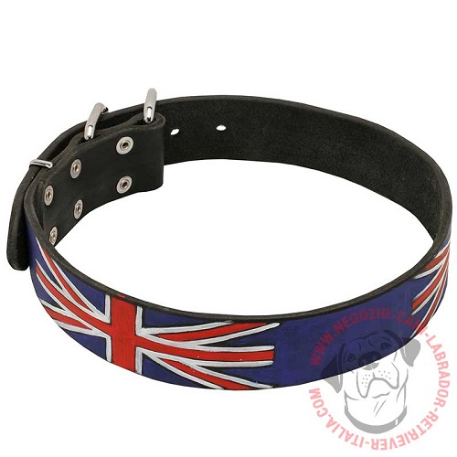 Collare in cuoio "United Kingdom pride" per Labrador Retriever - Clicca l'immagine per chiudere