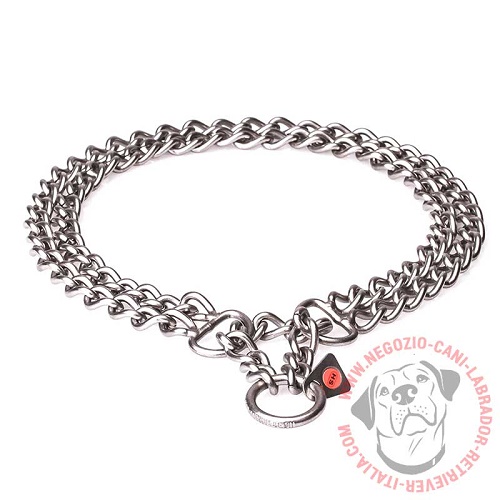 Collare in acciaio inox "Double Chain", 3 mm, per Labrador - Clicca l'immagine per chiudere