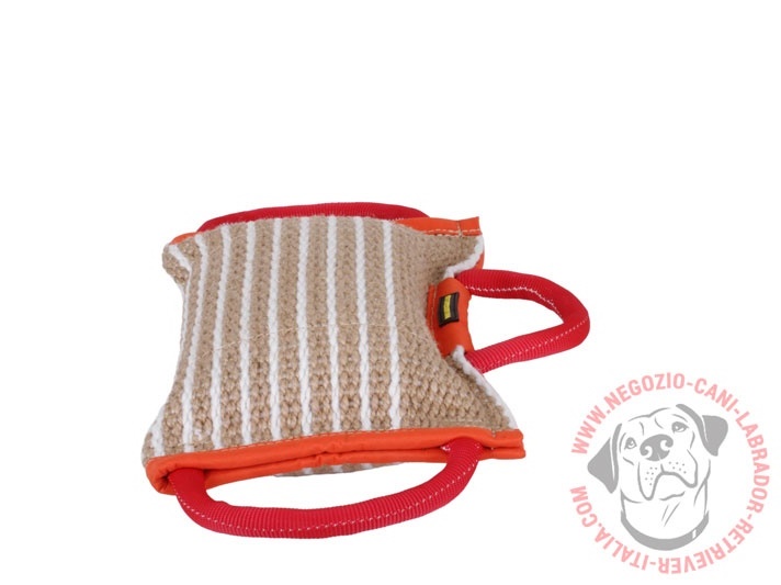 Cuscino in juta con tre maniglie "Start a fight", spessore 14 cm - Clicca l'immagine per chiudere