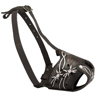 Museruola in pelle con disegno "Strong Wire" per Labrador Museruola in pelle con disegno "Strong Wire" per Labrador