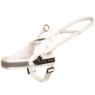 Pettorina bianca in nylon Taglia L per Labrador Retriever guida