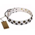 FDT Artisan - Collare in cuoio bianco "Snowflake" per Labrador FDT Artisan - Collare in cuoio bianco "Snowflake" per Labrador